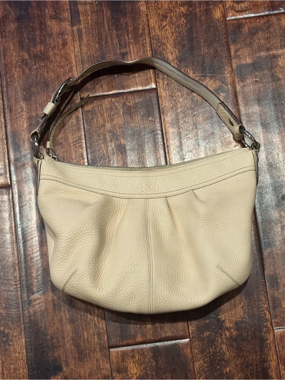 Coach Butter Yellow Pebbled Vintage Y2K Leather Shoulder Bag